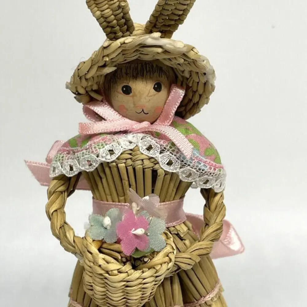 Bunny Rabbit Girl Straw‎ Doll 5.5